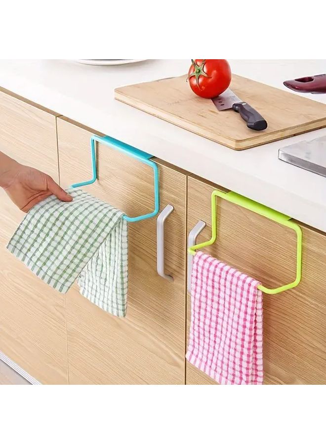 Green Adjustable Cabinet Door Towel Rack Multi Purpose Storage for Bathroom Kitchen - Image 1