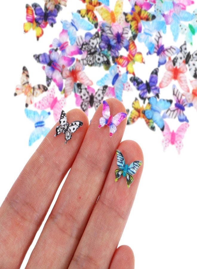 WLLHYF 200 Pcs Mini Resin Butterflies Tiny Butterfly Figurines for Crafts DIY Fairy Garden Dollhouse Micro Landscaping Decoration Nail Charms - Image 4