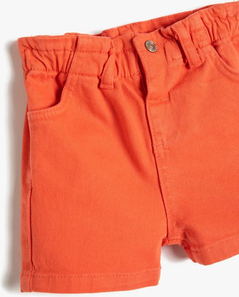 كوتون Cotton Shorts with Pockets Elastic Waist Cotton