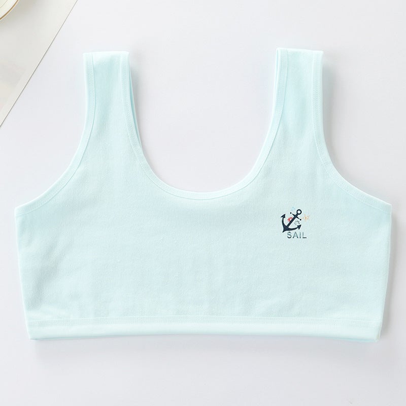 Cotton Training Bras for Girls 8-12 Years Blue - Image 1