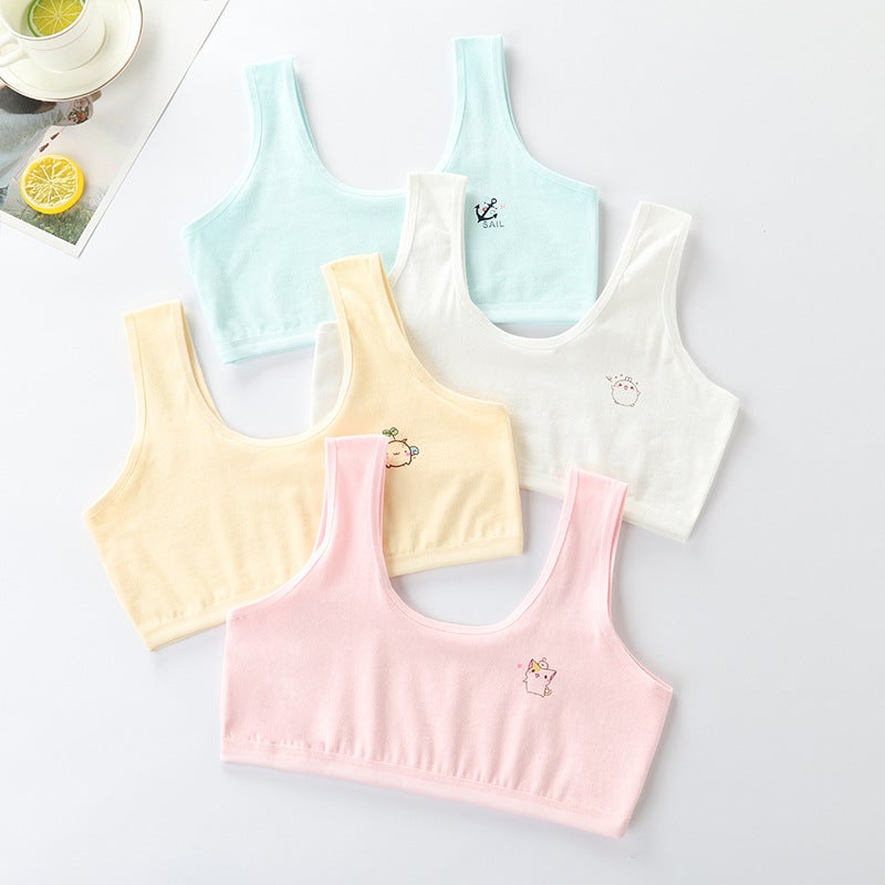 Cotton Training Bras for Girls 8-12 Years Blue - Image 4