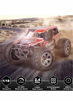 Excefore Remote Control Car, RC Cars Remote Control Truck, 2.4GHZ 1:18 Fast Racing Monster Car, Off Road Radio RC Cars for Boys with 4 Batteries for Kids Teens Adults Toys  - Image 5