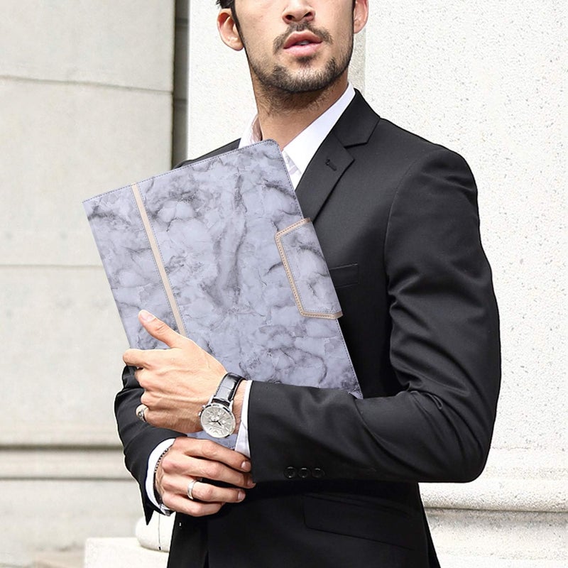 Toplive Padfolio - Executive Business Portfolio Case with Document Sleeve, A4 Size Clipboard, Business Card Holders, Marbling Black - Image 2