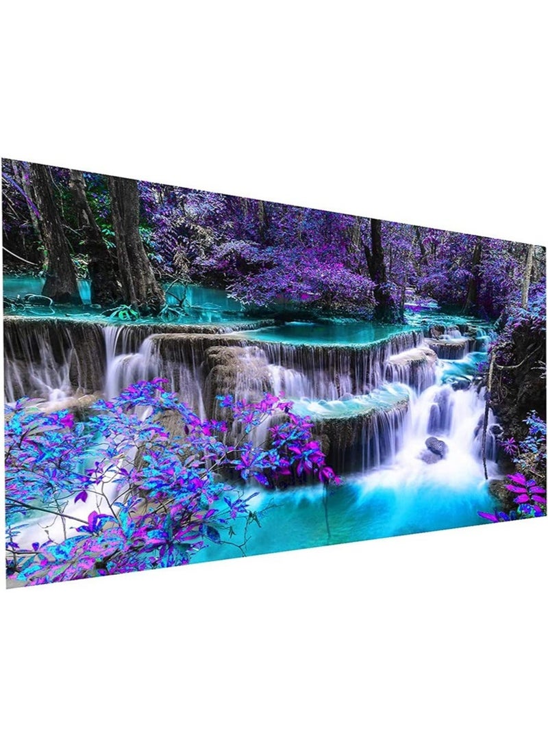 Captaintech 5D Diamond Painting Kits DIY Large Waterfall Full Round Drill (35.5 x 15.7 inch) Crystal Rhinestone Embroidery Pictures Arts Paint by Number Kits Diamond Painting Kits for Home Wall Decor - Image 1