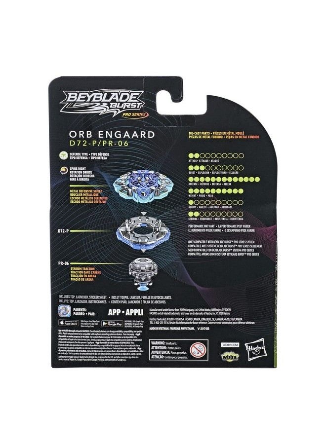 Burst Pro Series Orb Engaard Spinning Top Starter Pack Defense Type Battling Game Top With Launcher Toy