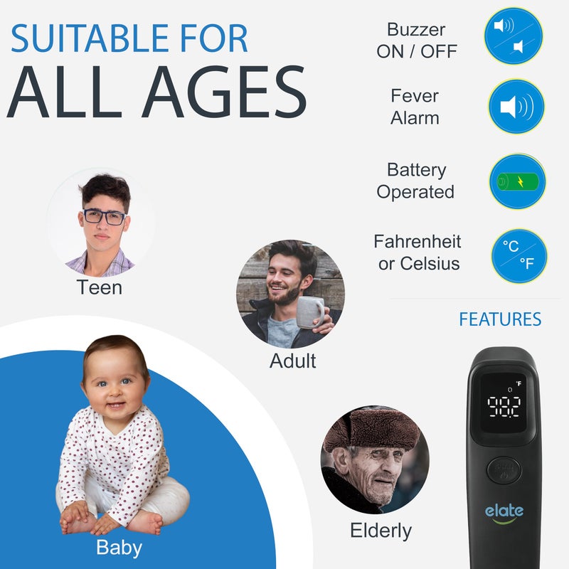 إيلات Non-Contact Forehead Thermometer for Adults and Kids, No-Touch Digital Baby Thermometer for Infants/Newborns, Medical Grade, FSA HSA Eligible, Touchless Temporal Thermometer for Fever - Image 3