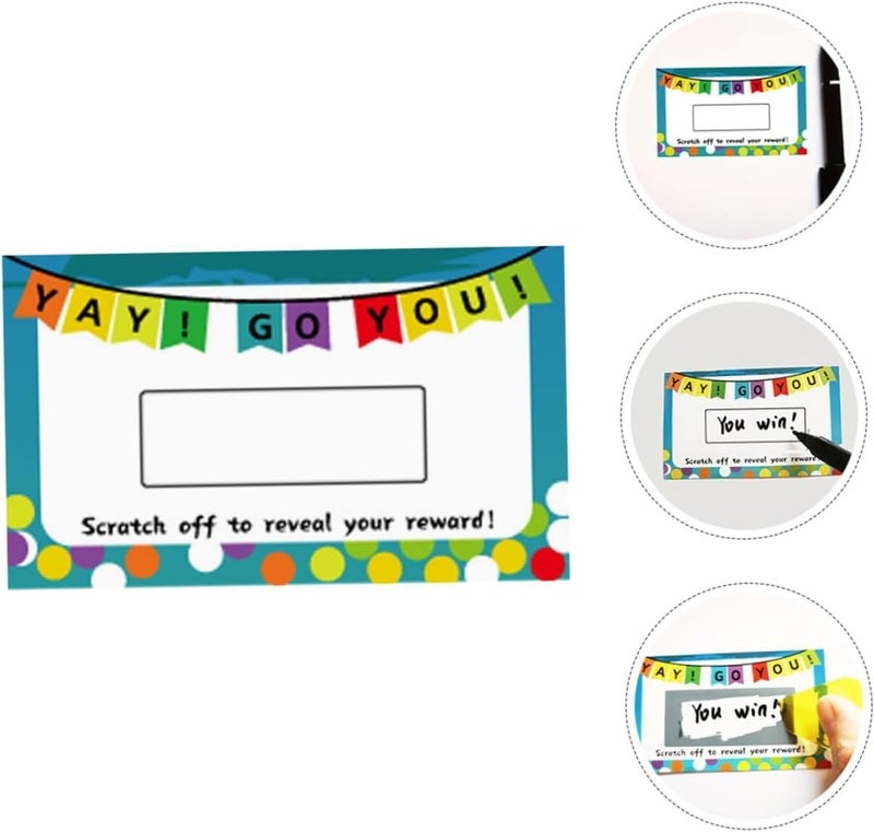 100pcs Scratch Off Prize Cards for Classroom Motivation, Blank Reward Tickets for Students and Teachers, Appreciation Scratch Cards for Creative Engagement and Fun Learning - Image 5