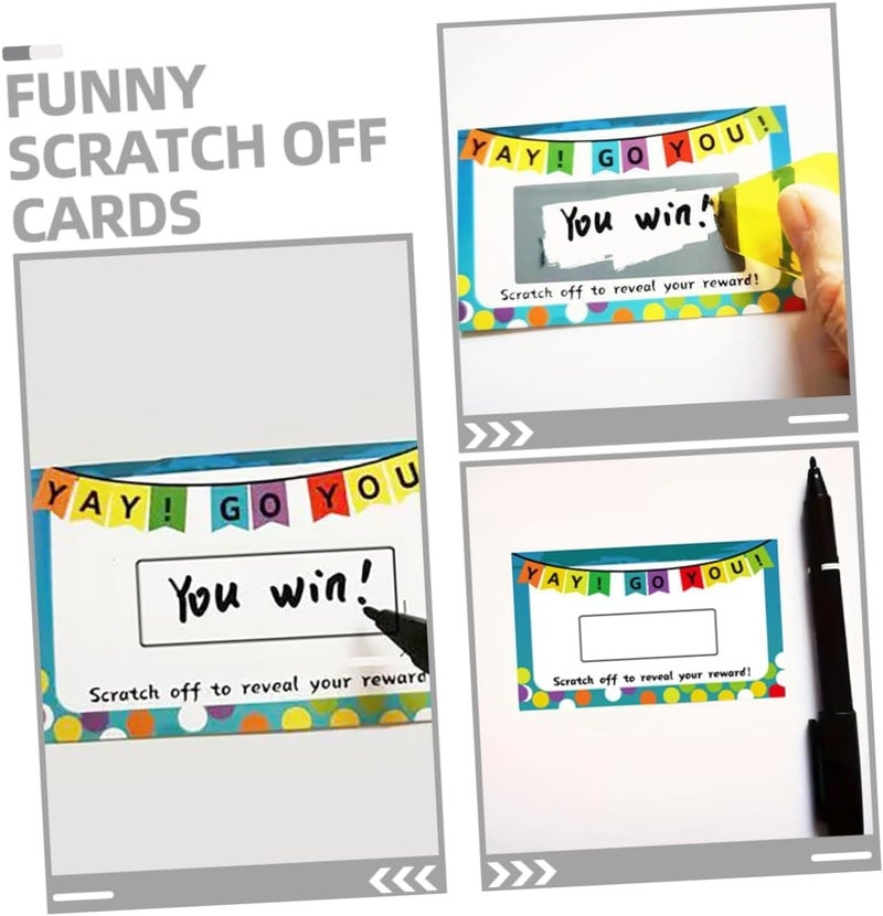 100pcs Scratch Off Prize Cards for Classroom Motivation, Blank Reward Tickets for Students and Teachers, Appreciation Scratch Cards for Creative Engagement and Fun Learning - Image 4