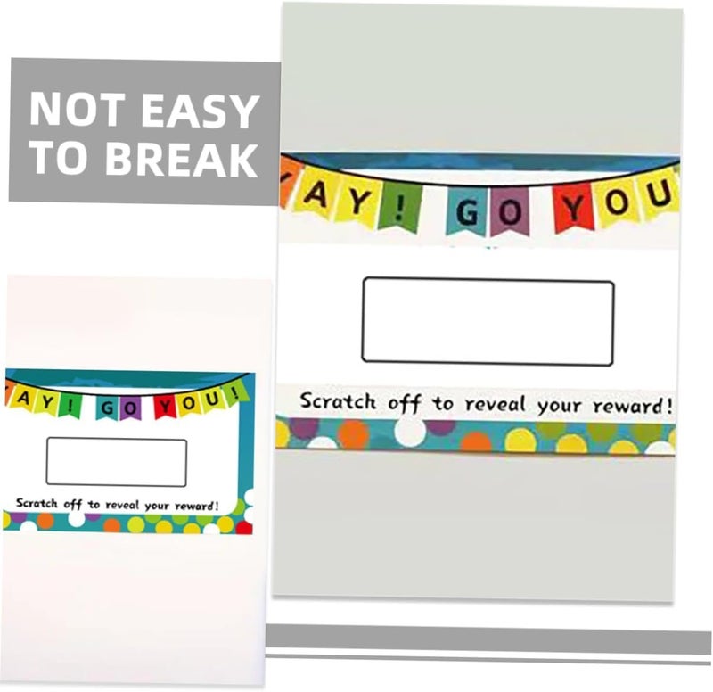 100pcs Scratch Off Prize Cards for Classroom Motivation, Blank Reward Tickets for Students and Teachers, Appreciation Scratch Cards for Creative Engagement and Fun Learning - Image 3
