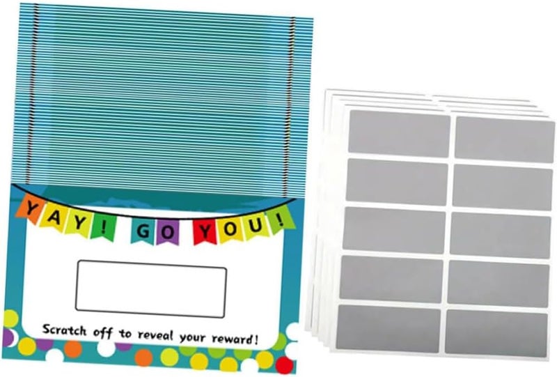 100pcs Scratch Off Prize Cards for Classroom Motivation, Blank Reward Tickets for Students and Teachers, Appreciation Scratch Cards for Creative Engagement and Fun Learning - Image 1