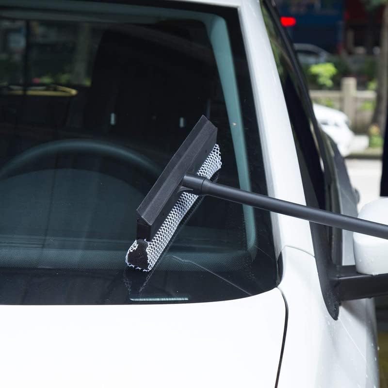 COYRASTH 2in1 Window and Windshield Cleaner with Long Handle Mesh Sponge Squeegee Black - Image 4
