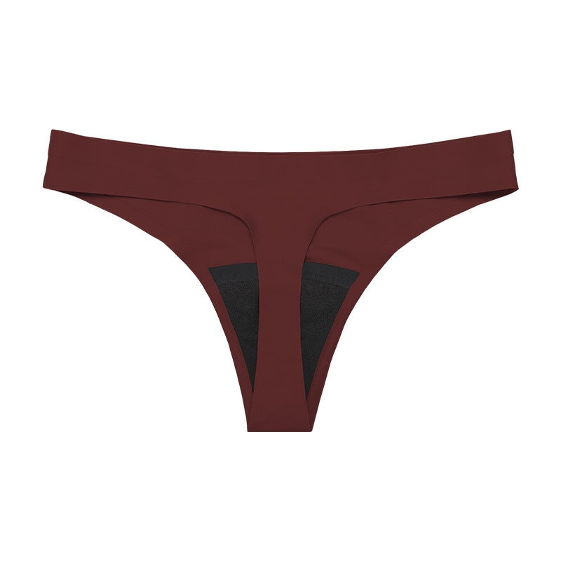 Euro-American Low-Waist Cotton Leak-Proof Menstrual Panties Skin dark purple 