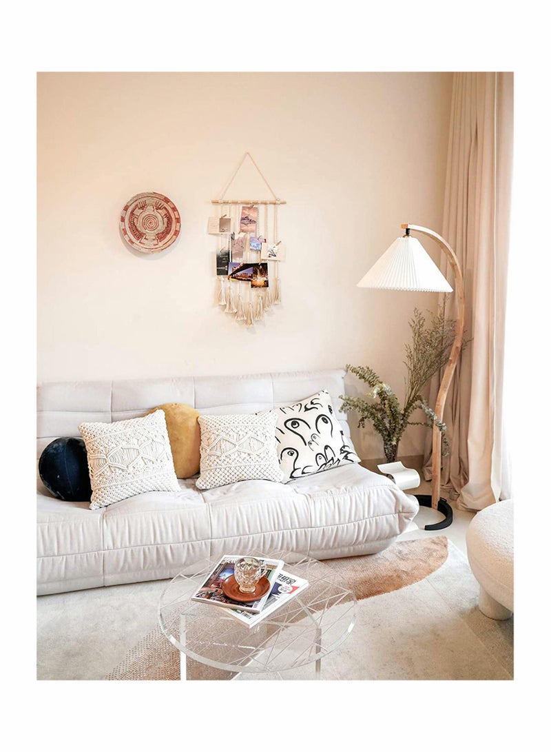 SOLARAE Macrame Wall Hanging Photo Card Display With Wood Clips Hanging Pictures Organizer Bohemian Handmade Woven Tapestry Home Decor, 27"L x 17''W - Image 4