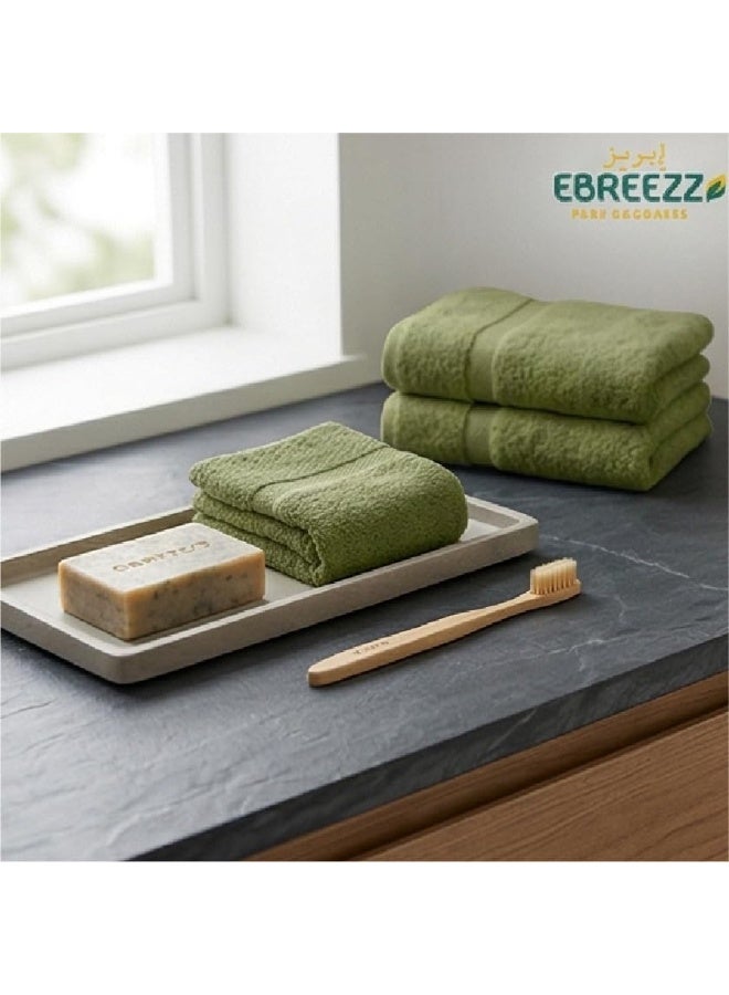 EBREEZZ Premium Terry Face Towels Set – 4 Pieces, 425 GSM Soft Cotton Towels (33×33 cm) - Image 4