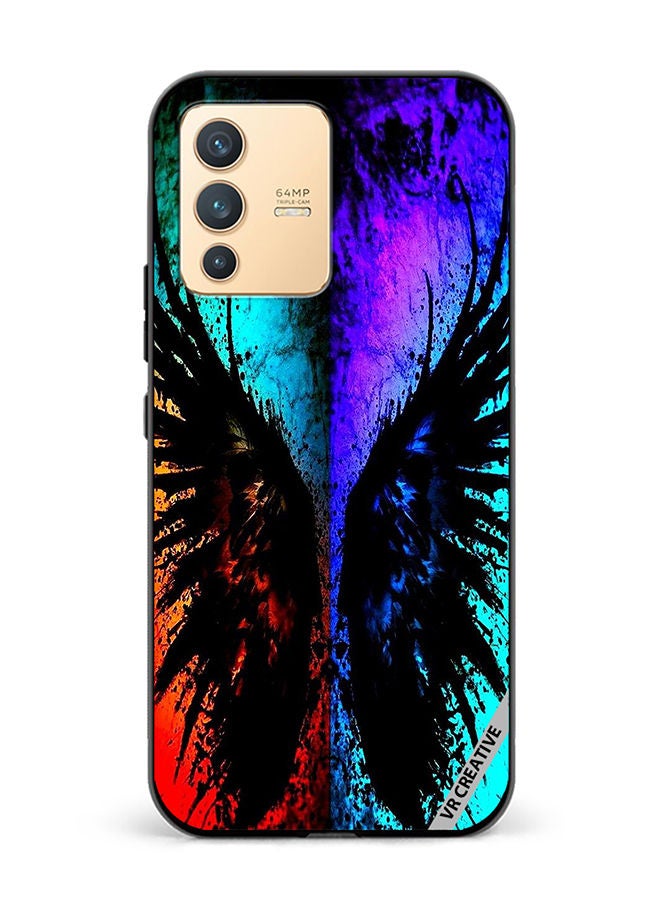 VR CREATIVE Protective Case Cover For Vivo V23 5G Peace Sign Of Butterfly Design Multicolour - Image 1
