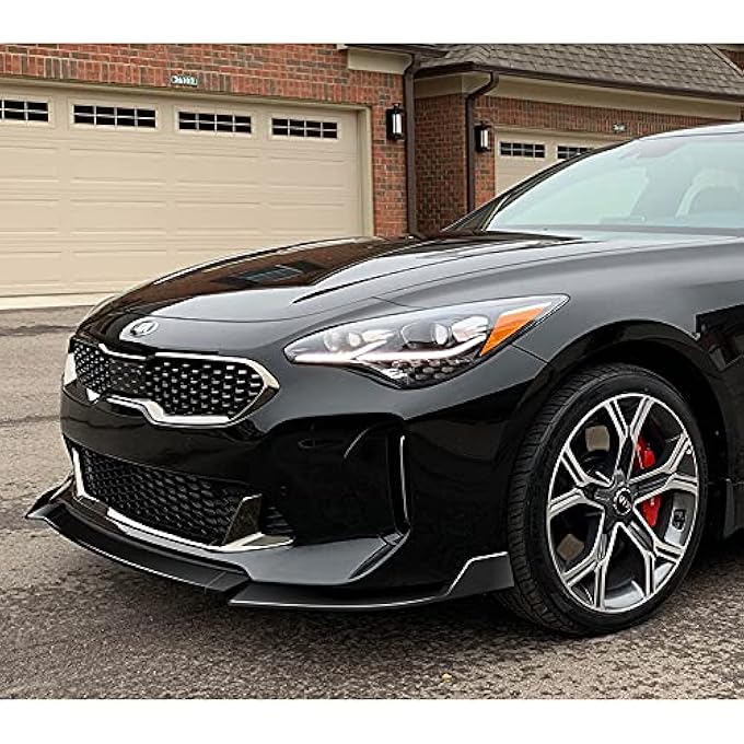 DriftX Performance 3pcs Front Bumper Splitter Spoiler Lip Compatible With 2018 2019 2020 2021 Kia Stinger GT-Line CK-Style, Air-Dam-Chin-Diffuser (Painted Black), 37x5x9 - Image 3