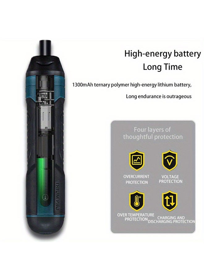 WINEENEE Heat-Resistant & Dustproof USB Cordless Screwdriver Kit with 105 Accessories – Adjustable Torque, Long-Lasting Battery for Saudi Home DIY Repairs & Professional Projects | Fast Charging & Portable Design  - Image 3