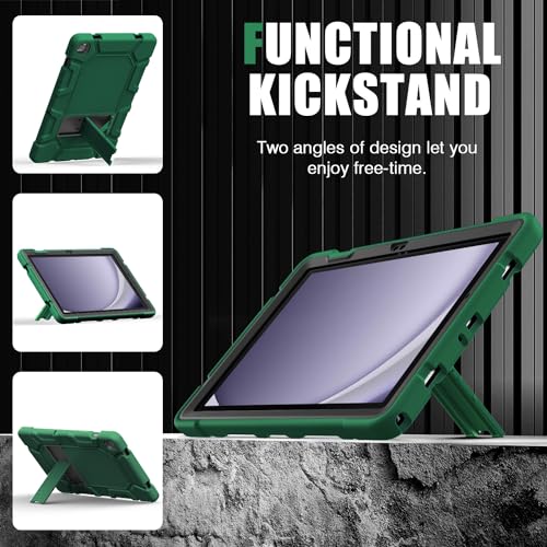 Azzsy Case for Samsung Galaxy Tab A9+/A9 Plus 11” 2024 Model (SM-X210/X216/X218), Heavy Duty Shockproof Rugged High Impact Protective Case, Alpine Green - Image 3