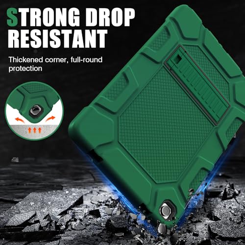 Azzsy Case for Samsung Galaxy Tab A9+/A9 Plus 11” 2024 Model (SM-X210/X216/X218), Heavy Duty Shockproof Rugged High Impact Protective Case, Alpine Green - Image 4