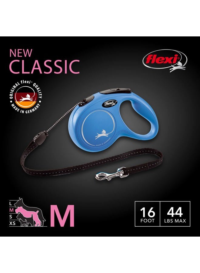 Flexi New Classic Cord Retractable Dog Leash for Medium Dogs up to 44 lbs. – 16 ft., Blue | Tangle-Free Pet Walking Leash with One-Handed Brake, Pause, Lock|German Quality Product - Image 2