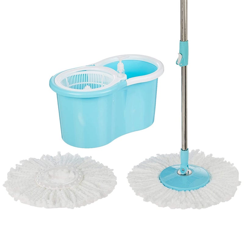Relson Stainless Steel Microfiber Floor Cleaning Mop with Removable Washable Cleaning Pad and Integrated Water Mechanism,mop for Cleaning Floor (Multicolour) (Spin Mop (Plastic Bucket)) - Image 5