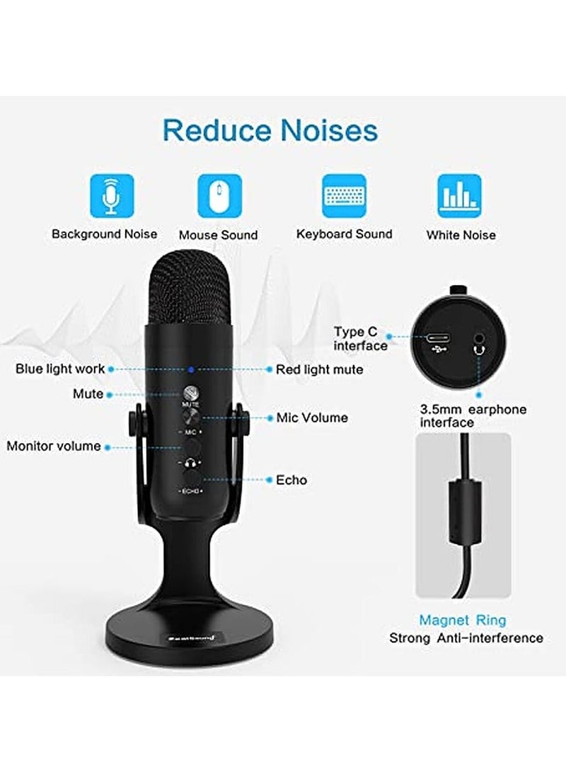 Jmary PW8 Professional Metal Voice Recording Usb Condenser Studio And Podcast Recording Gaming Microphones - Image 2