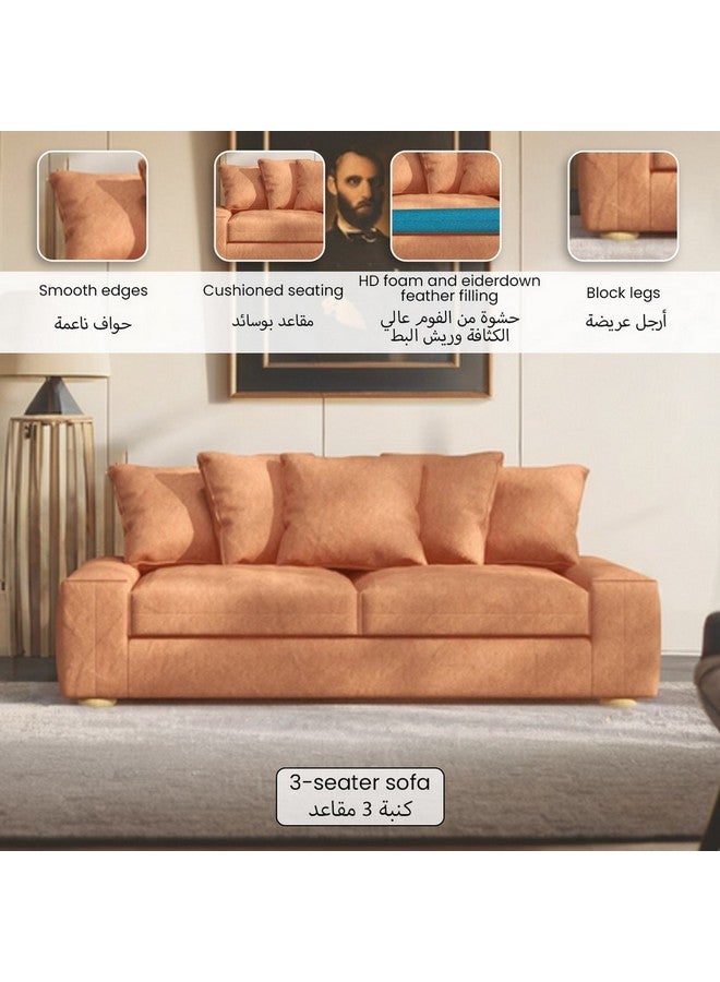Micasa Elegant And Modern Design 3-Seater Sofa Brown 65 X 100 X 230 Cm 2023-6 3P - Image 3