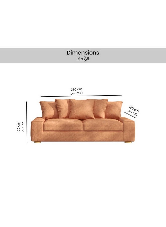 Micasa Elegant And Modern Design 3-Seater Sofa Brown 65 X 100 X 230 Cm 2023-6 3P - Image 5
