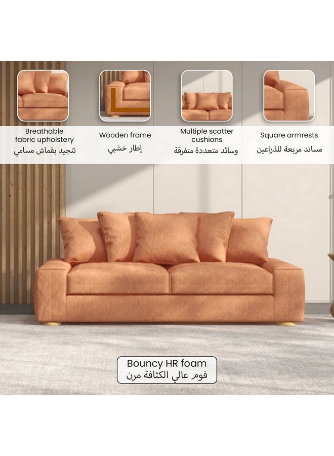 Micasa Elegant And Modern Design 3-Seater Sofa Brown 65 X 100 X 230 Cm 2023-6 3P - Image 4