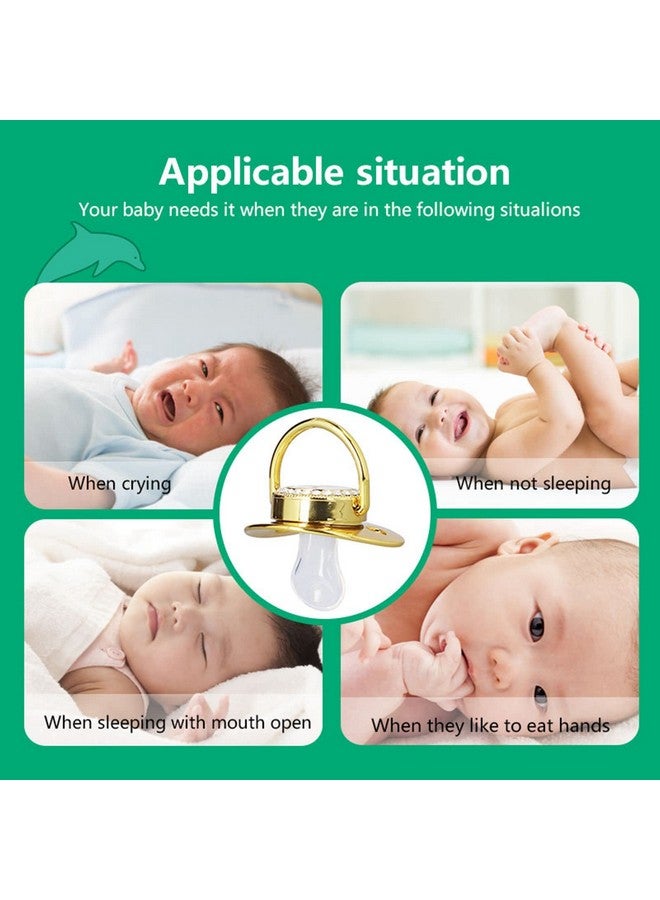 جلوجلو لهاية ذهبية، لهاية لامعة مخصصة مع مشابك لهاية وغطاء مضاد للغبار لتصوير أعياد الميلاد والمواليد الجدد (حرف R) - Image 4