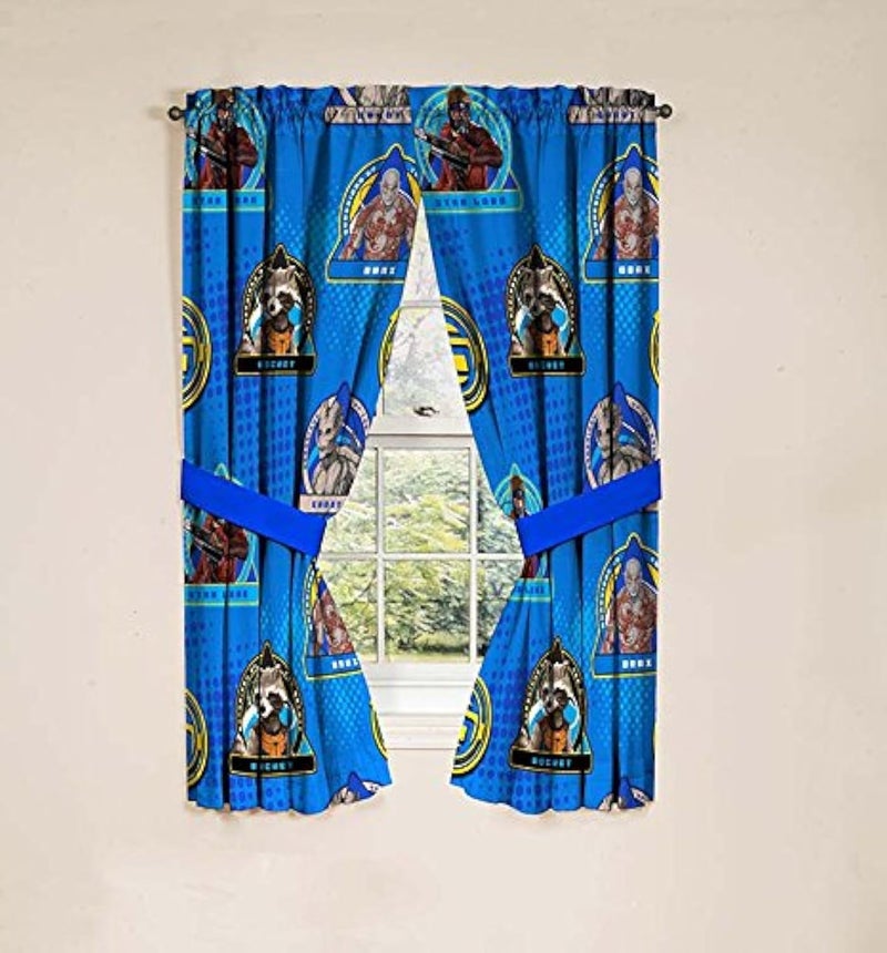 MARVEL Guardians of the Galaxy Drapes Window Treatment 2 Panels Blue Blaze