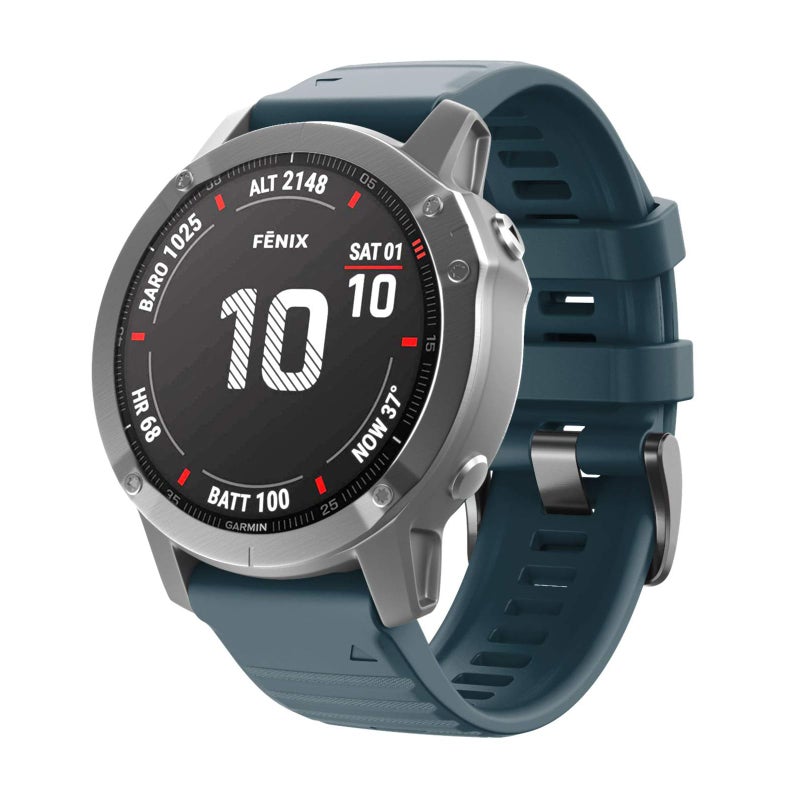 ANCOOL Compatible with Fenix 6X/7X Band 26mm Quickfit Soft Silicone Watch Band Replacement for Fenix 5X/Fenix 8 51mm/Fenix 5X Plus/Fenix 3/Fenix 6X Pro/Descent Descent MK2i Smartwatches (Slate) - Image 3