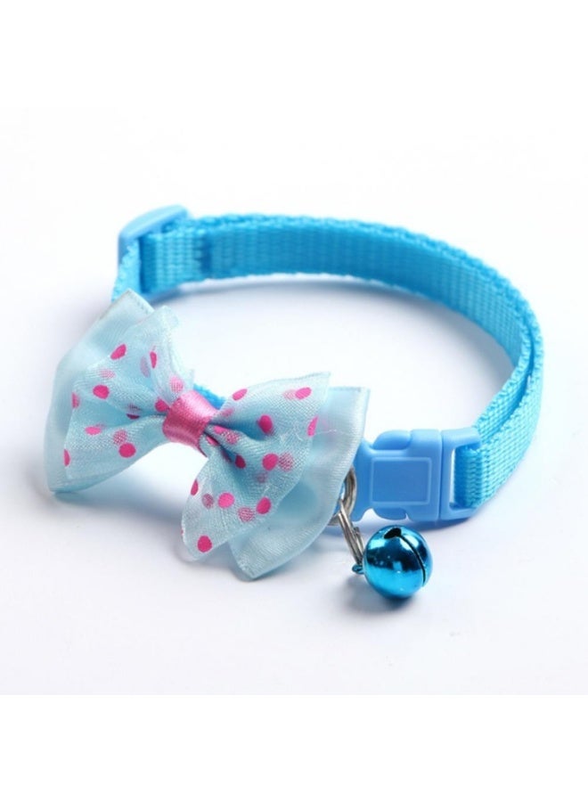 Meetion Cat Dog Pet Collars with Bow Tie and Bell Quick Release Cat Collar Breakaway Colorful Cat Collars Quick Release Adjustable Collar Reflective Cat Bow Tie Collars for Cats and Small Dogs Pet Supplies (Blue) - Image 2