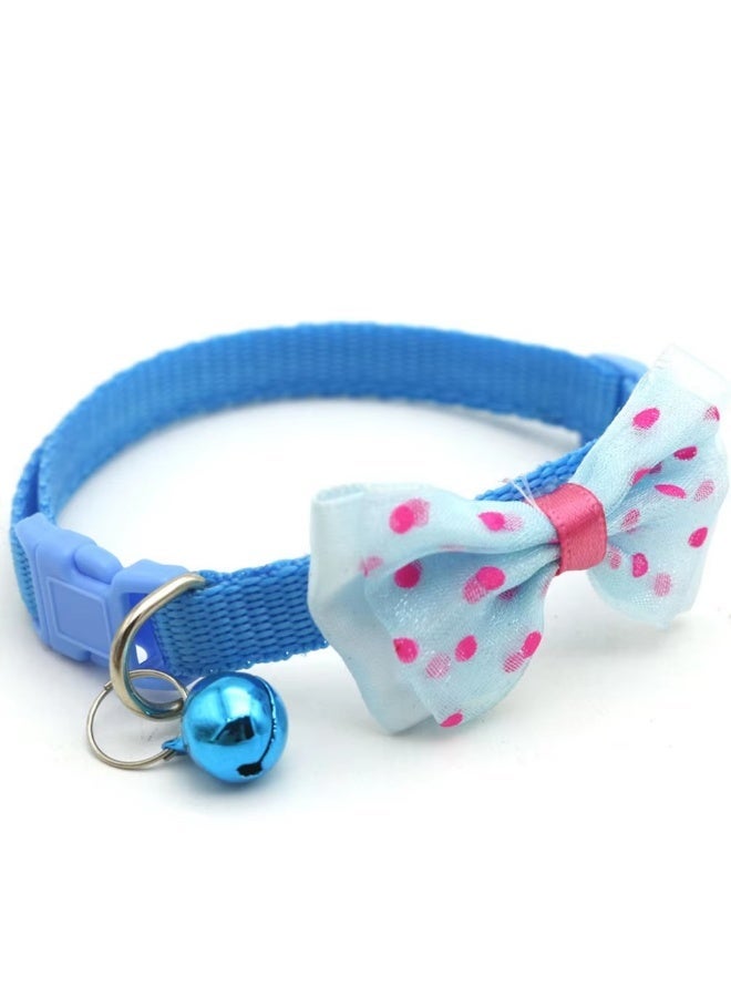 Meetion Cat Dog Pet Collars with Bow Tie and Bell Quick Release Cat Collar Breakaway Colorful Cat Collars Quick Release Adjustable Collar Reflective Cat Bow Tie Collars for Cats and Small Dogs Pet Supplies (Blue) - Image 1