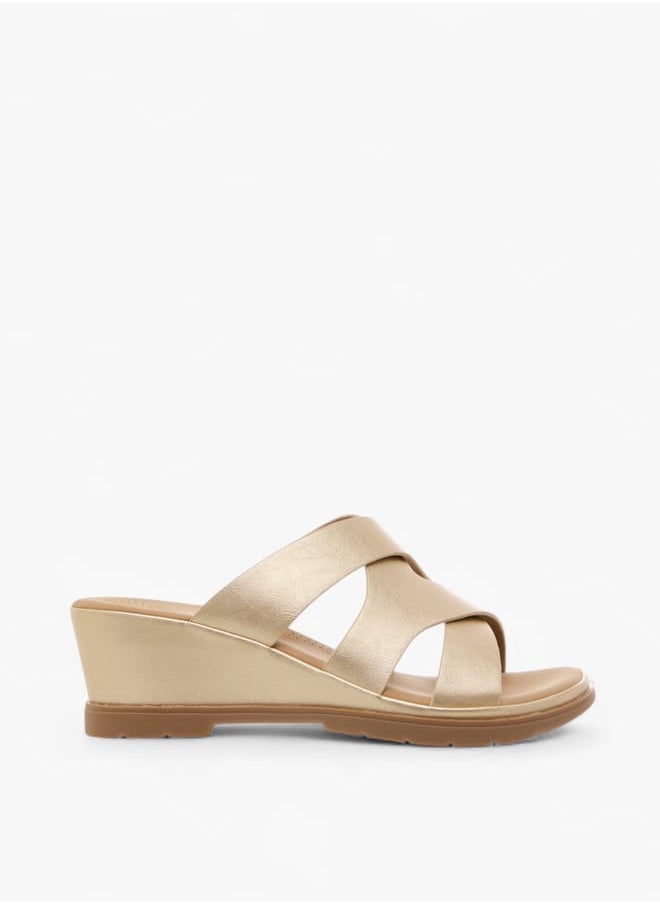 Flora Bella By Shoexpress Womens Comfort Midwedge With Multi Band Strap  - Image 3