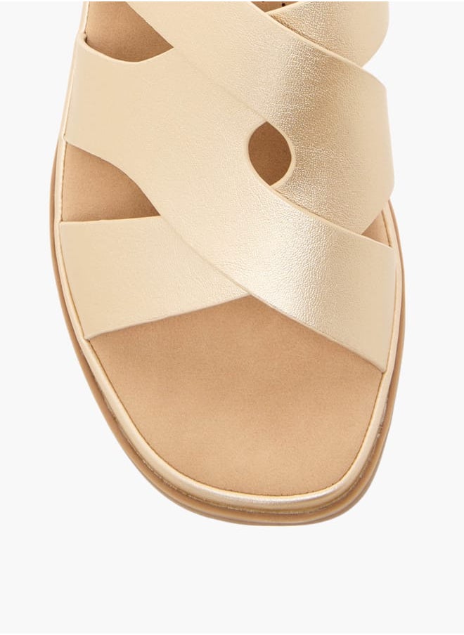Flora Bella By Shoexpress Womens Comfort Midwedge With Multi Band Strap  - Image 4