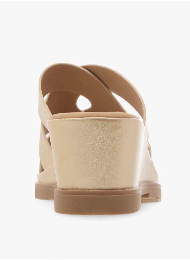 Flora Bella By Shoexpress Womens Comfort Midwedge With Multi Band Strap  - Image 5