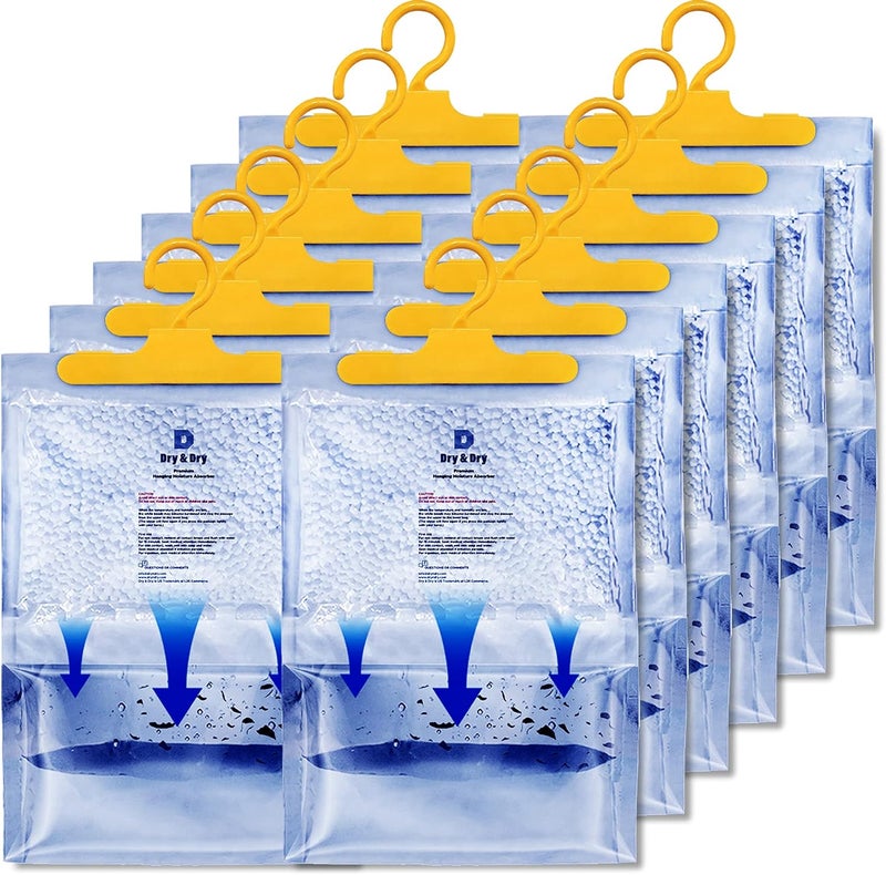 DRYDRY Premium Moisture Absorbers Dehumidifiers for Home, Basement, Bedroom, Small Dehumidifiers - Blue & White (Pack of 12) 14 ounce - Image 1