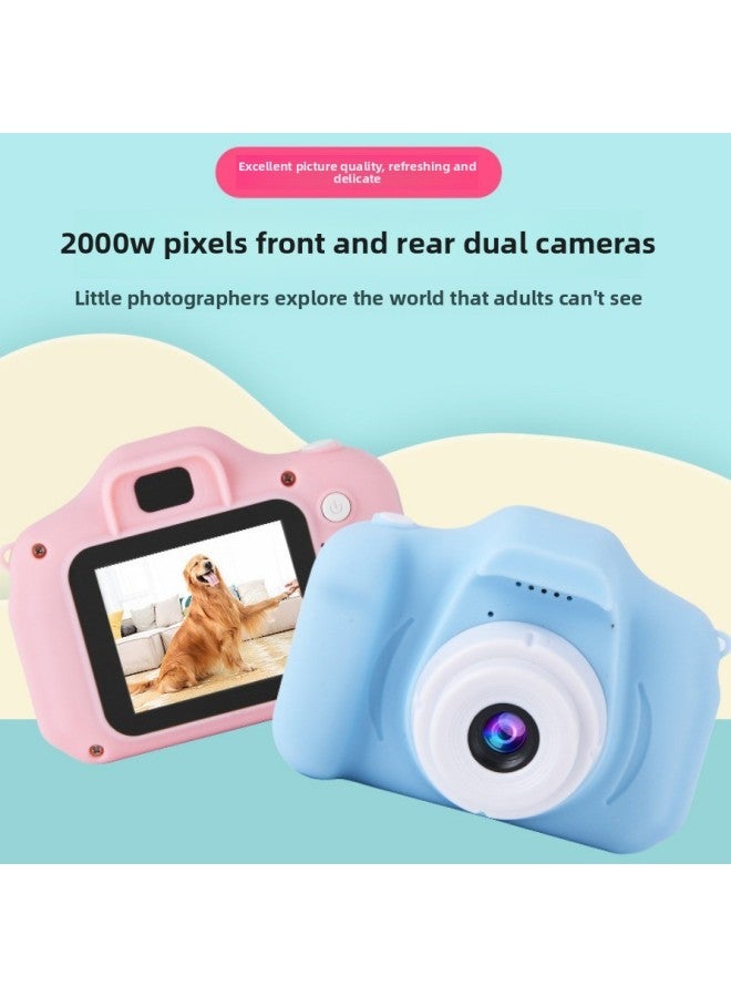 Children's Camera Educational Toy HD Mini SLR Camera Cartoon Toy Digital Camera-Color:X2 [general Clear Model-blue] - Image 4