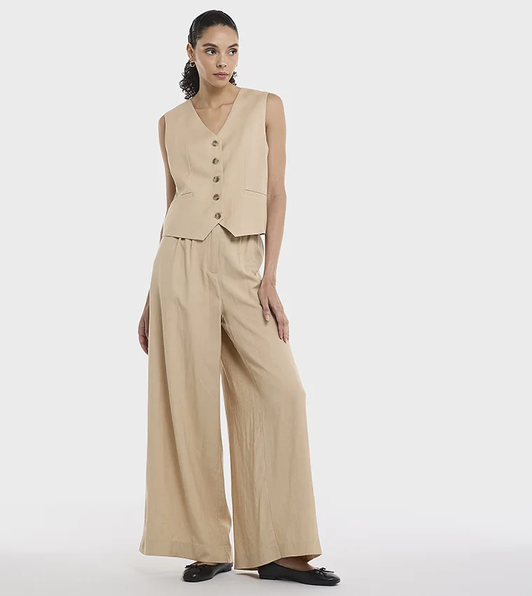 BCBG BCBG Linen Waistcoat