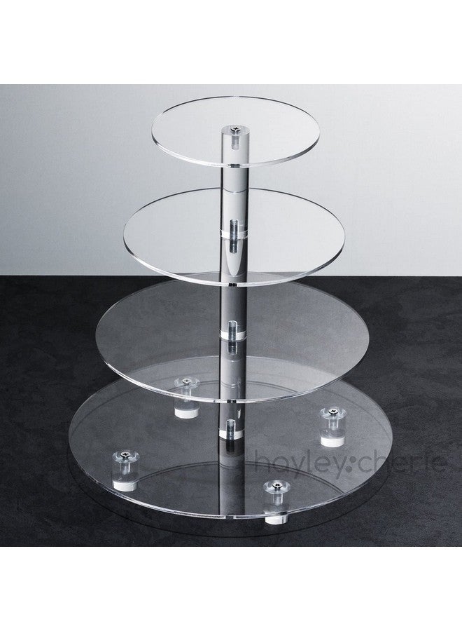 Hayley Cherie 4 Tier Cupcake Stand, Round Acrylic Cupcake Tower, Multi Tiered Circle Cake Stand, Large Clear Cupcake Holder for Dessert Display, Weddings, Graduations, Birthday Parties, Donut, Pastry, Cupcake Tree - Image 2