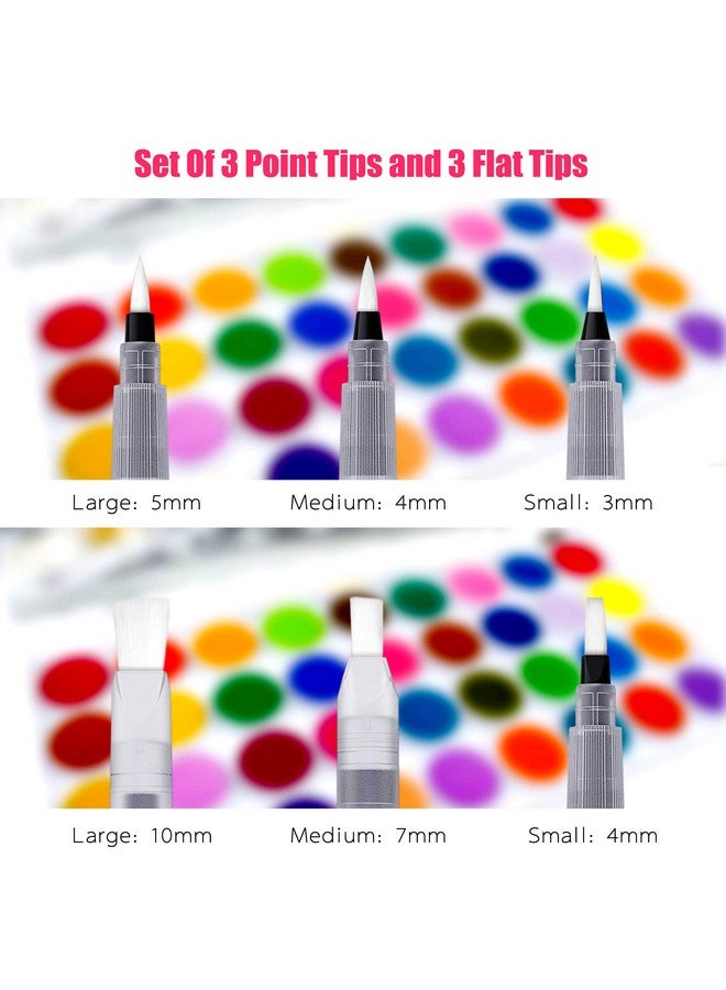 Kaptron Water Coloring Brush Pens, Set of 6 Watercolor Painting Brushes Pen for Water Soluble Colored Pencils, Water Color Markers, Powdered Pigment Watercolor, Back to School Art Supplies (Clear) - Image 3