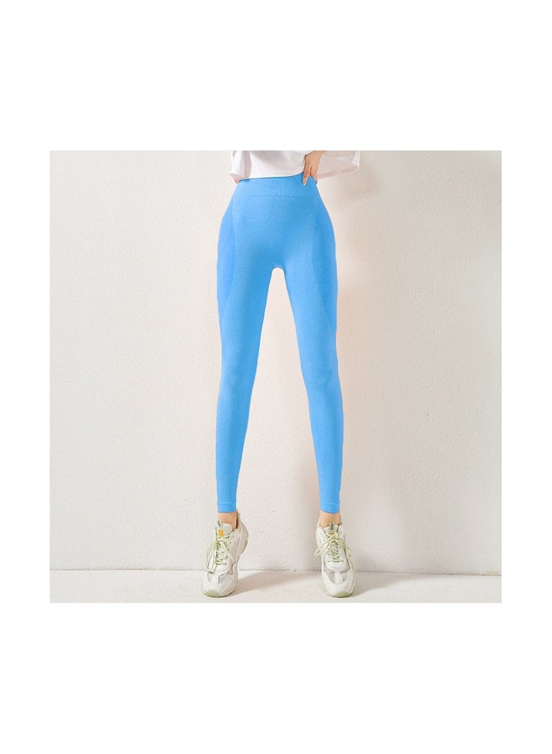 Loquat Women Quick Dry Breathable Yoga Leggings Blue 