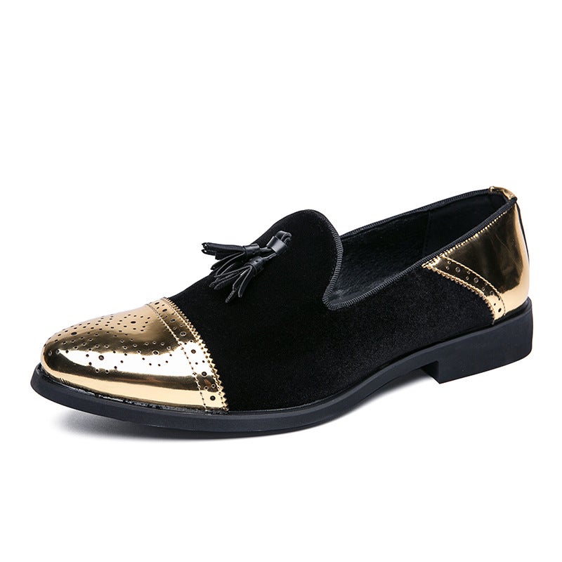Business Men'S Formal Shoes Corduroy Chelsea Leather Shoes British Men'S Wedding Pointed Men'S Business Oxford Shoes - Image 5