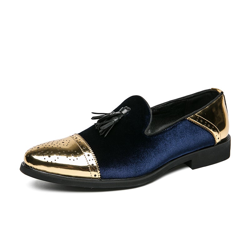 Business Men'S Formal Shoes Corduroy Chelsea Leather Shoes British Men'S Wedding Pointed Men'S Business Oxford Shoes - Image 4