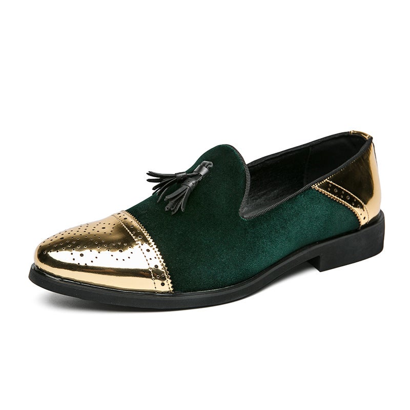 Business Men'S Formal Shoes Corduroy Chelsea Leather Shoes British Men'S Wedding Pointed Men'S Business Oxford Shoes - Image 3