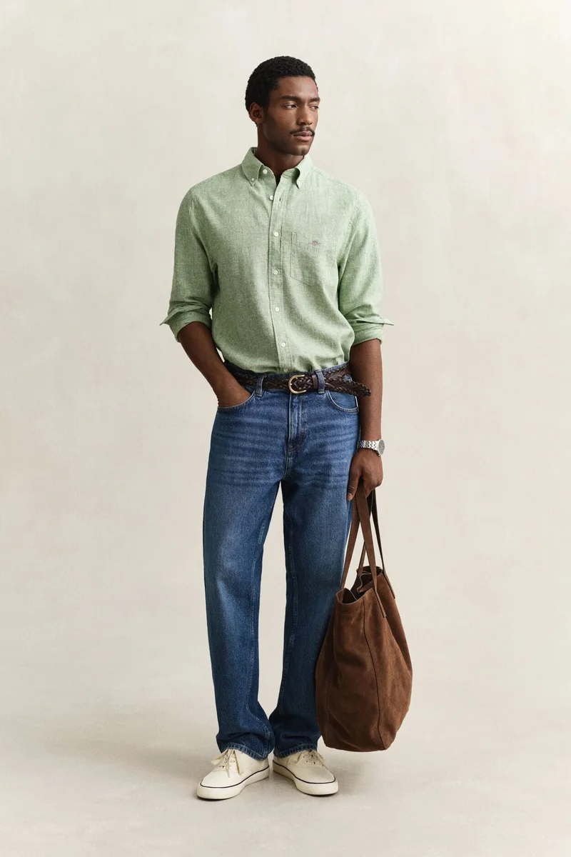 GANT  Regular Cotton Linen Shirt for Men | Best Price UAE