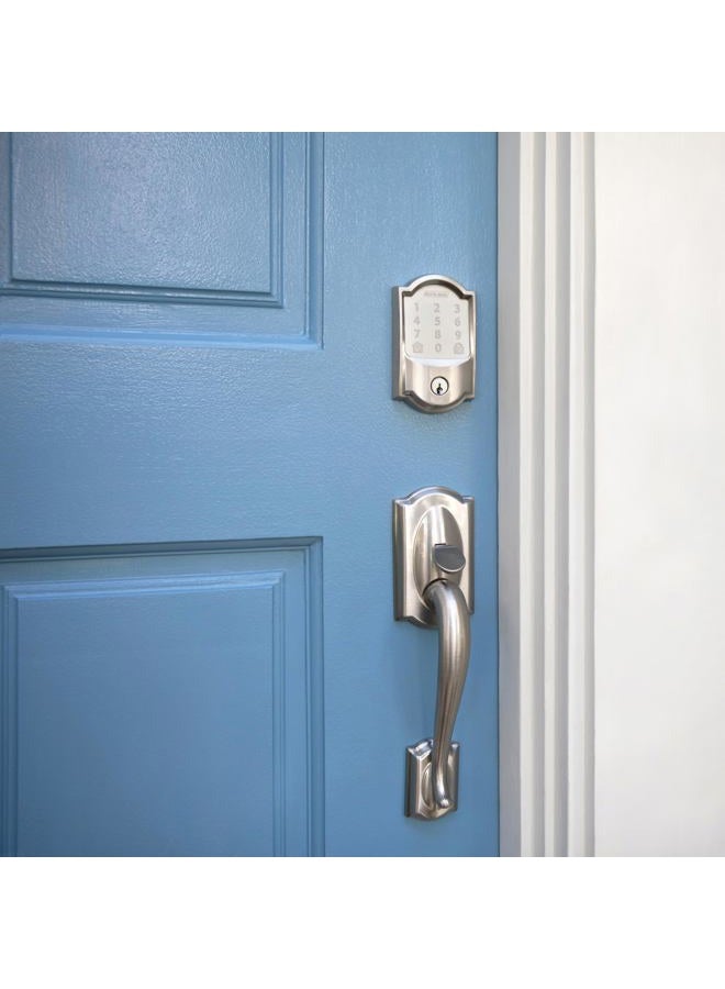 SCHLAGE Camelot Front Entry Handle Georgian Interior Knob (Satin Nickel) FE285 CAM 619 GEO - Image 5