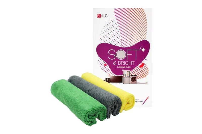 LG Cleaning Microfibre Cloths 3pcs 40x40cms Multi-Colour Highly Absorbent Lint and Streak Free Multi -Purpose (Part Code CLS31800203) - Image 2