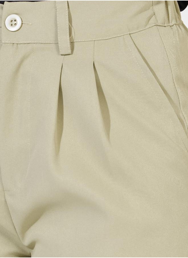 Styli High Rise Turn-Up Hem Ankle Length Pants  - Image 3